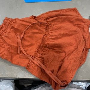 Burnt orange skirt with adjustable tie